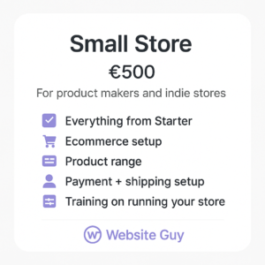 Shopping cart icon symbolizing an online store setup