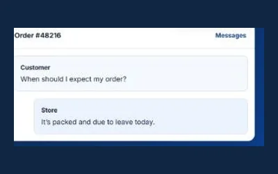 Order Messaging customer and shop conversation preview